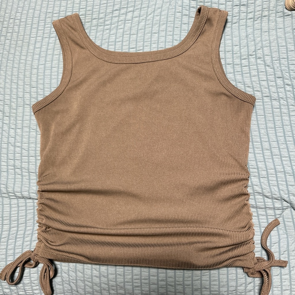SHEIN Olive Green Ribbed Tank Top